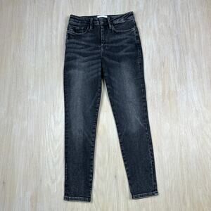 Frame Le One Skinny Jeans Size 1 Black Denim Jeans High Rise Dark Wash (US 4)